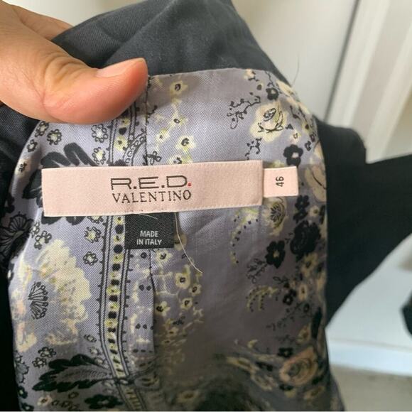 Red Valentino black double breasted trench pea coat jacket size 46 US 8‎ Italy - Picture 4 of 9